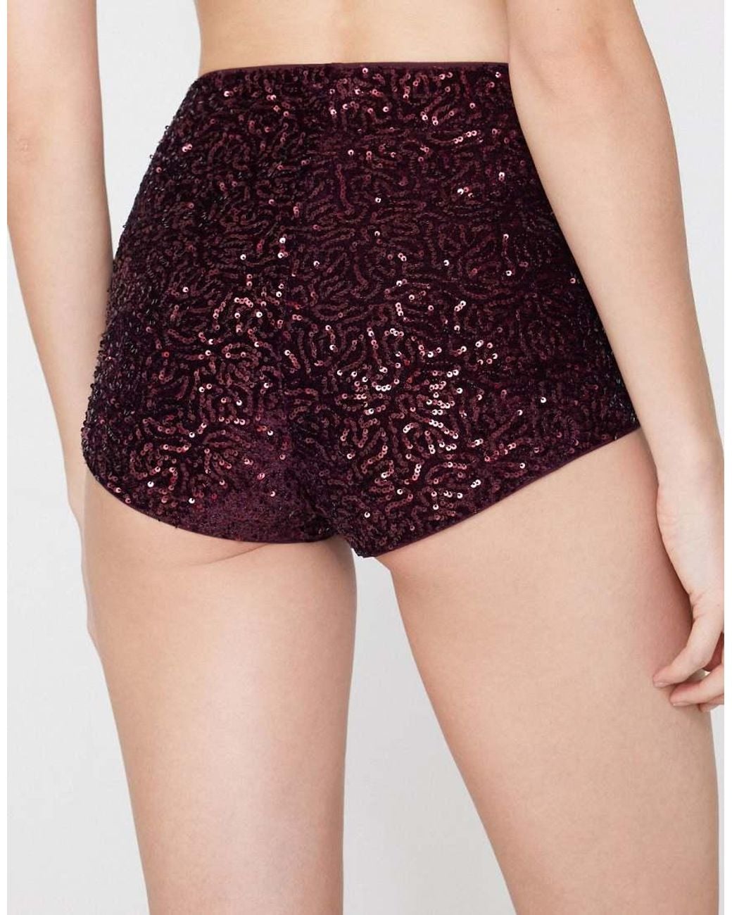 Tezenis Purple Sequin Hot Pants