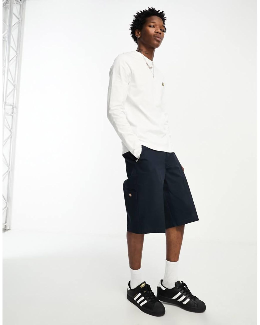 Lyle & Scott White Icon Logo Long Sleeve T-shirt for men