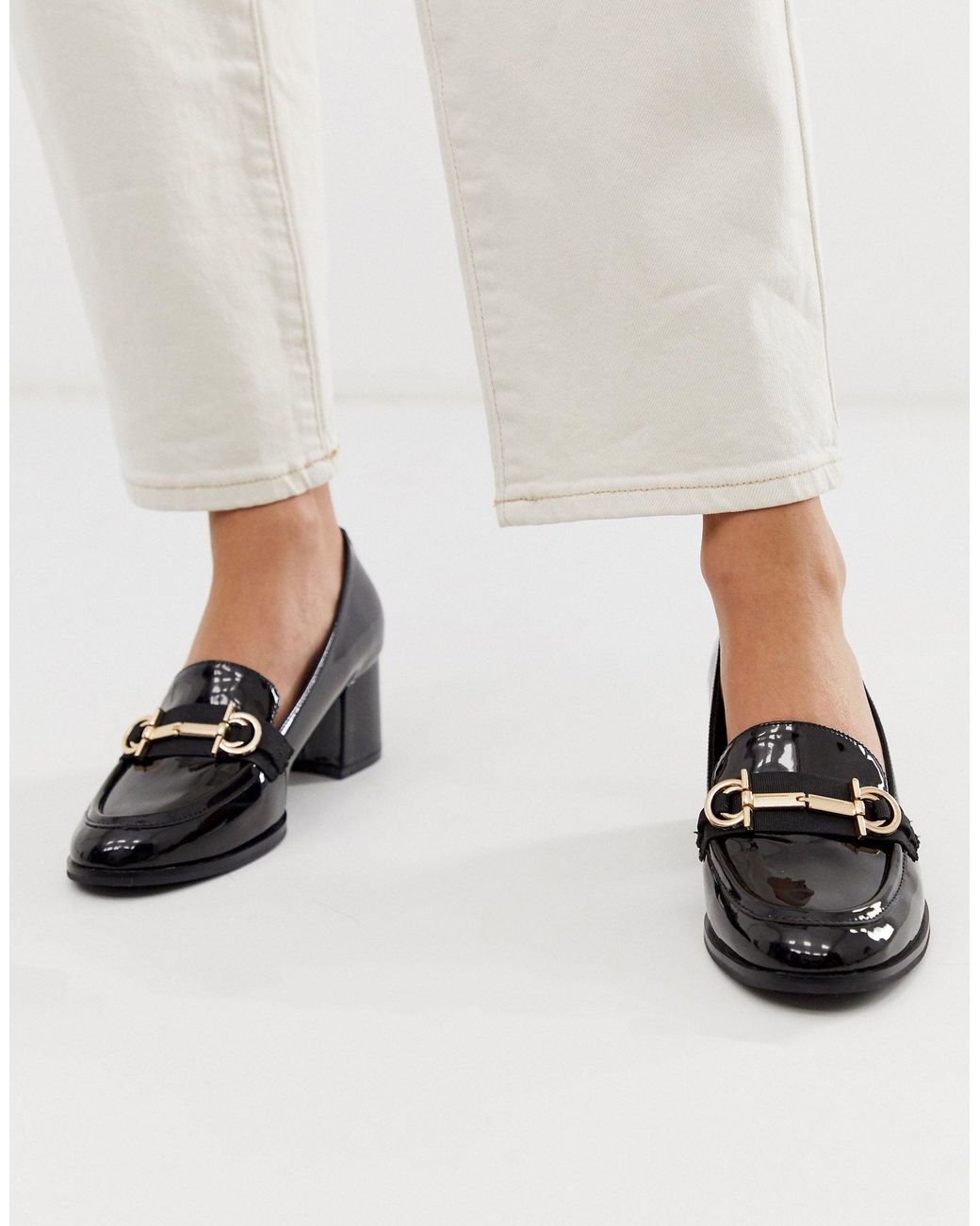 Asos design cheap stirrup heeled loafers