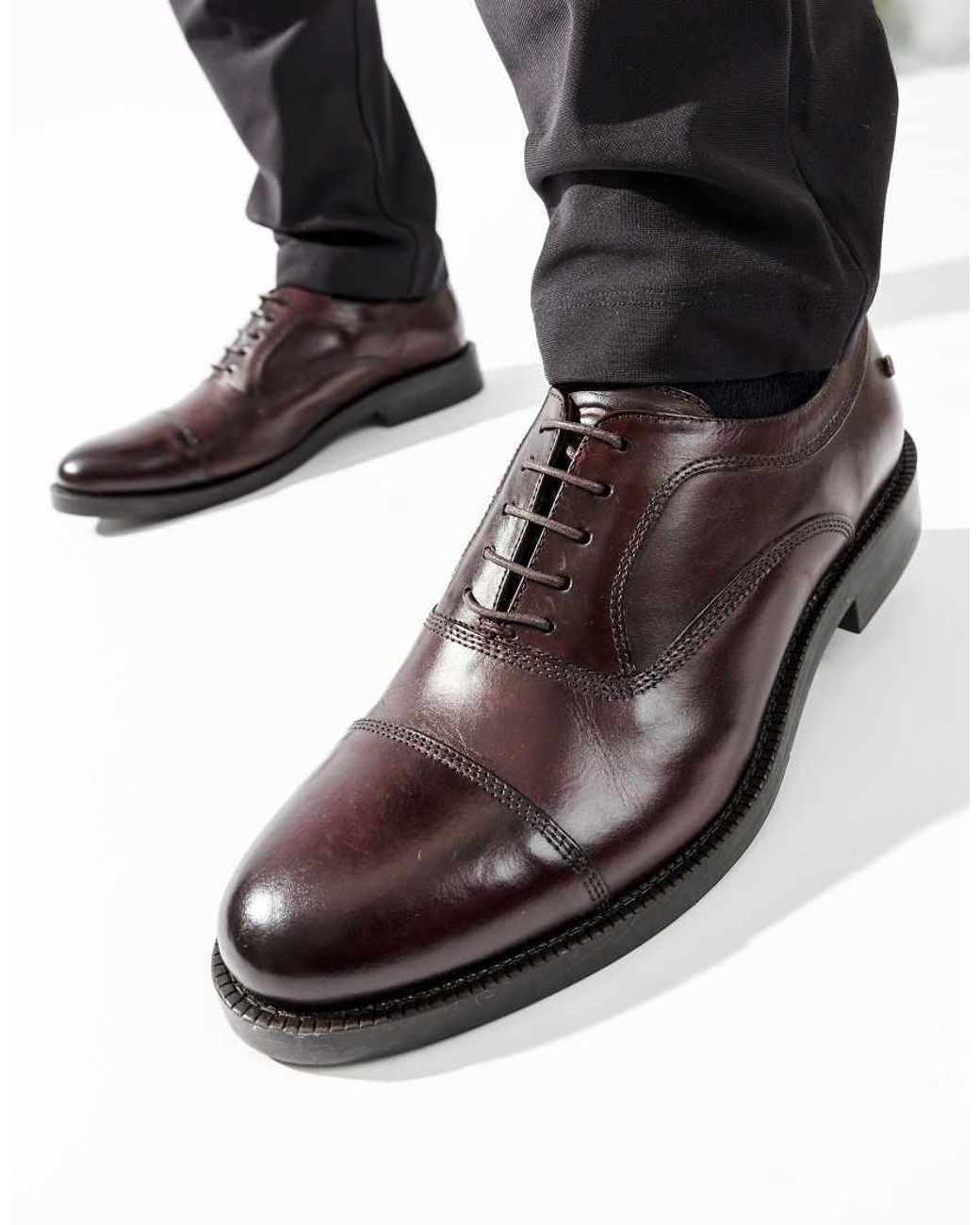 Base London Blue Roma Toe Cap Shoe for men