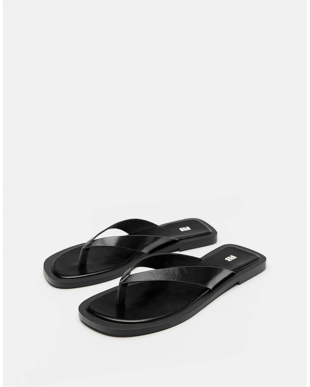 Pull&Bear Black – flache sandalen
