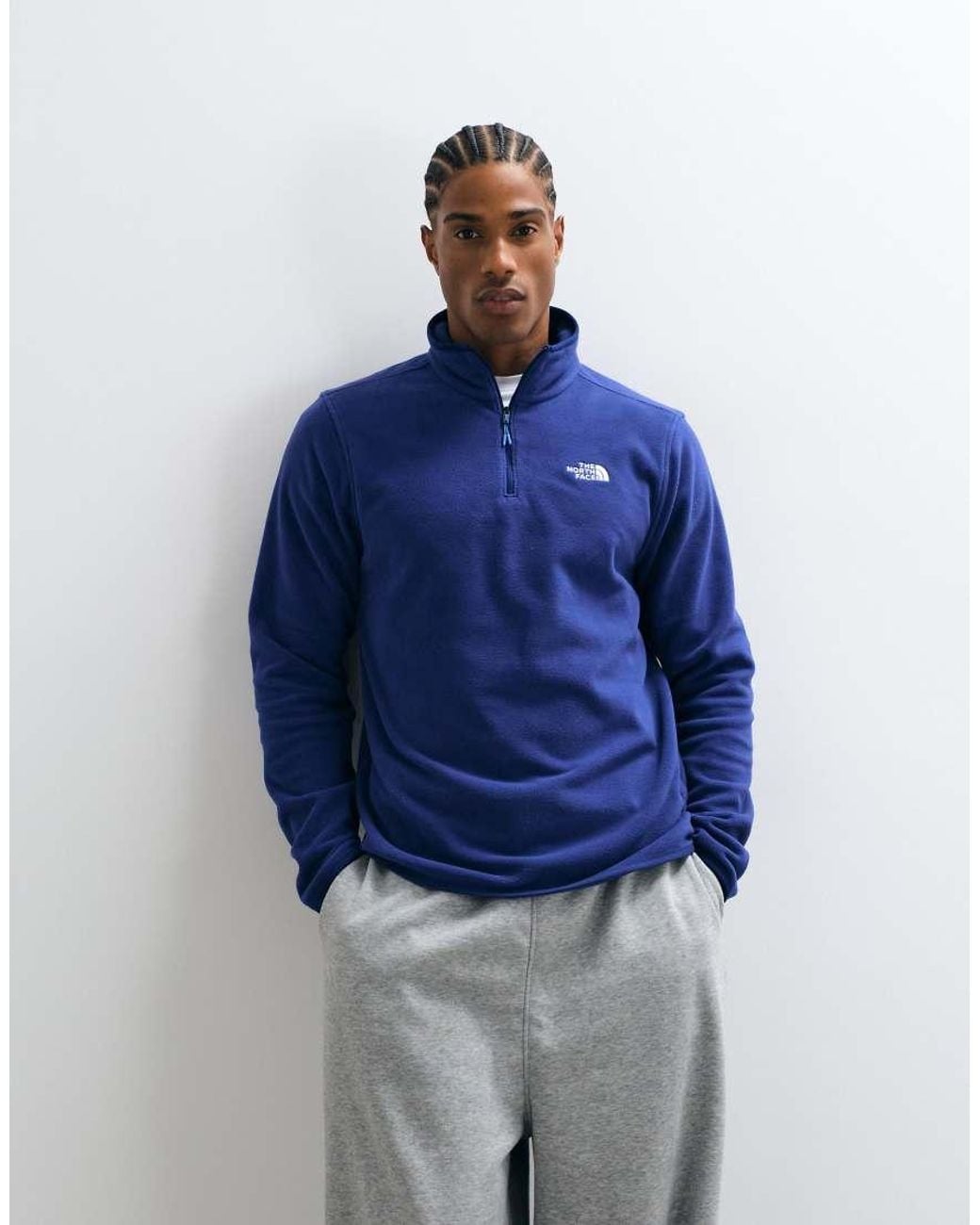 The North Face Blue Glacier 1/4 Zip Fleece for men