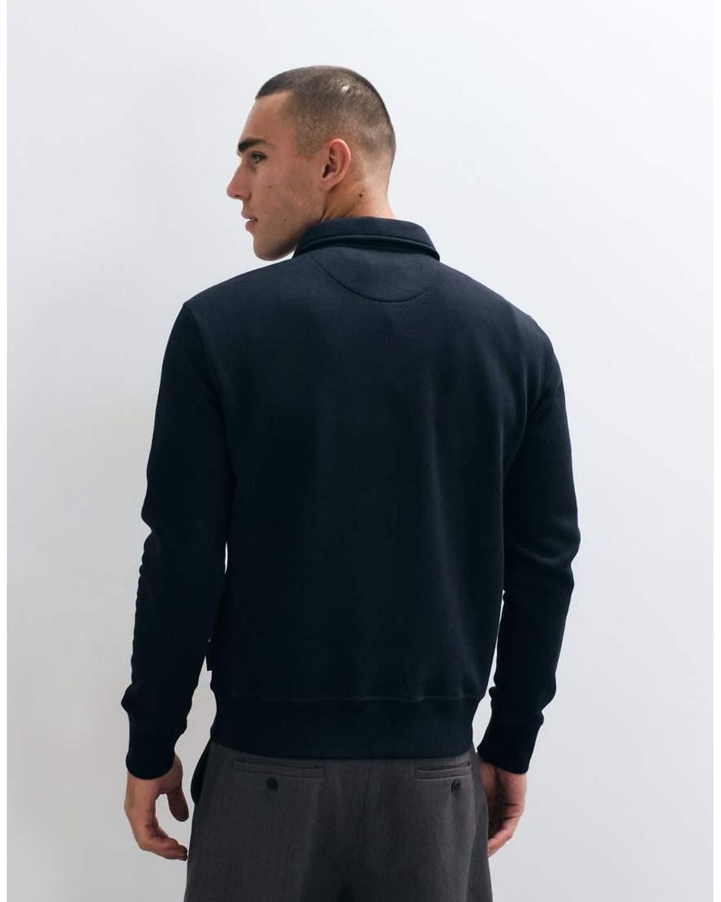 French Connection Blue French Connective Active Quarter Zip Sweatshirt for men