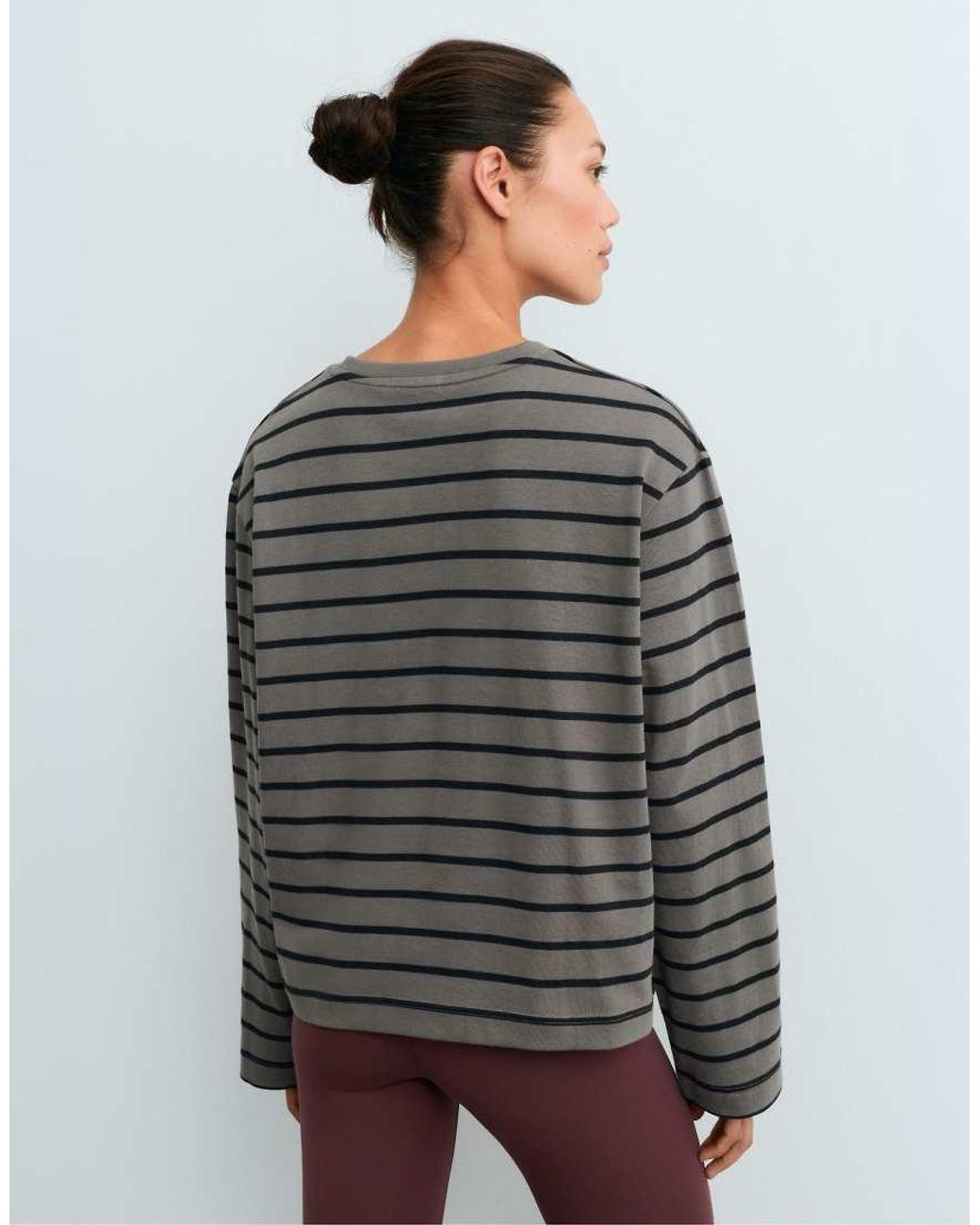 Oysho Gray 100% Cotton Long-Sleeved T-Shirt