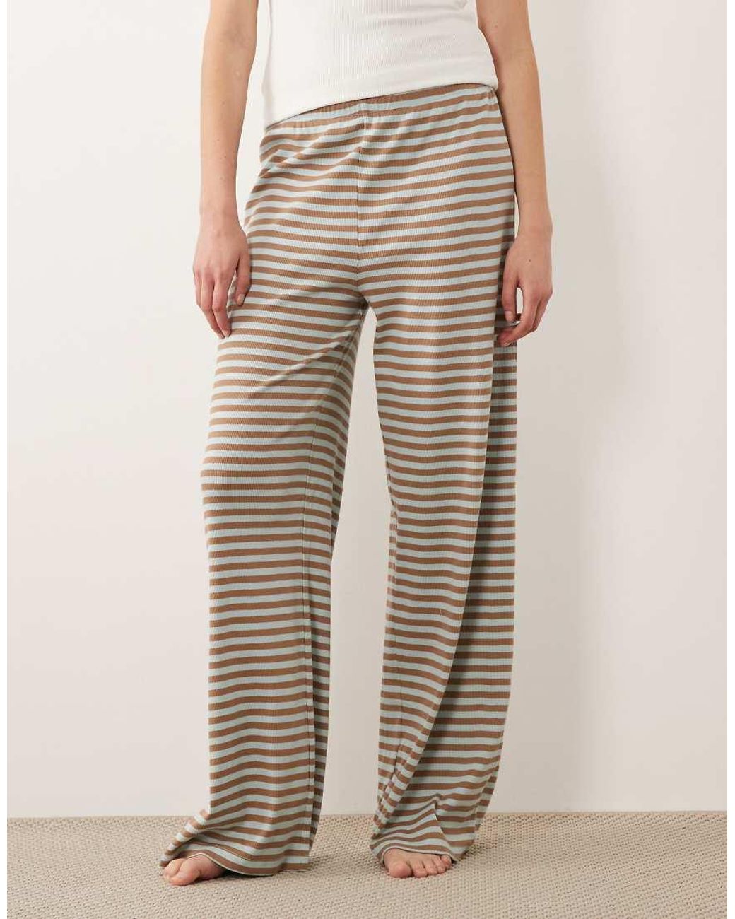 ASOS Natural Asos Design Tall Mix And Match Wide Leg Pyjama Pants
