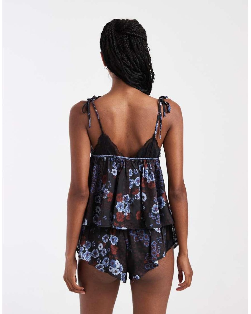 Free People Black 'up At Dawn' Sleep Set