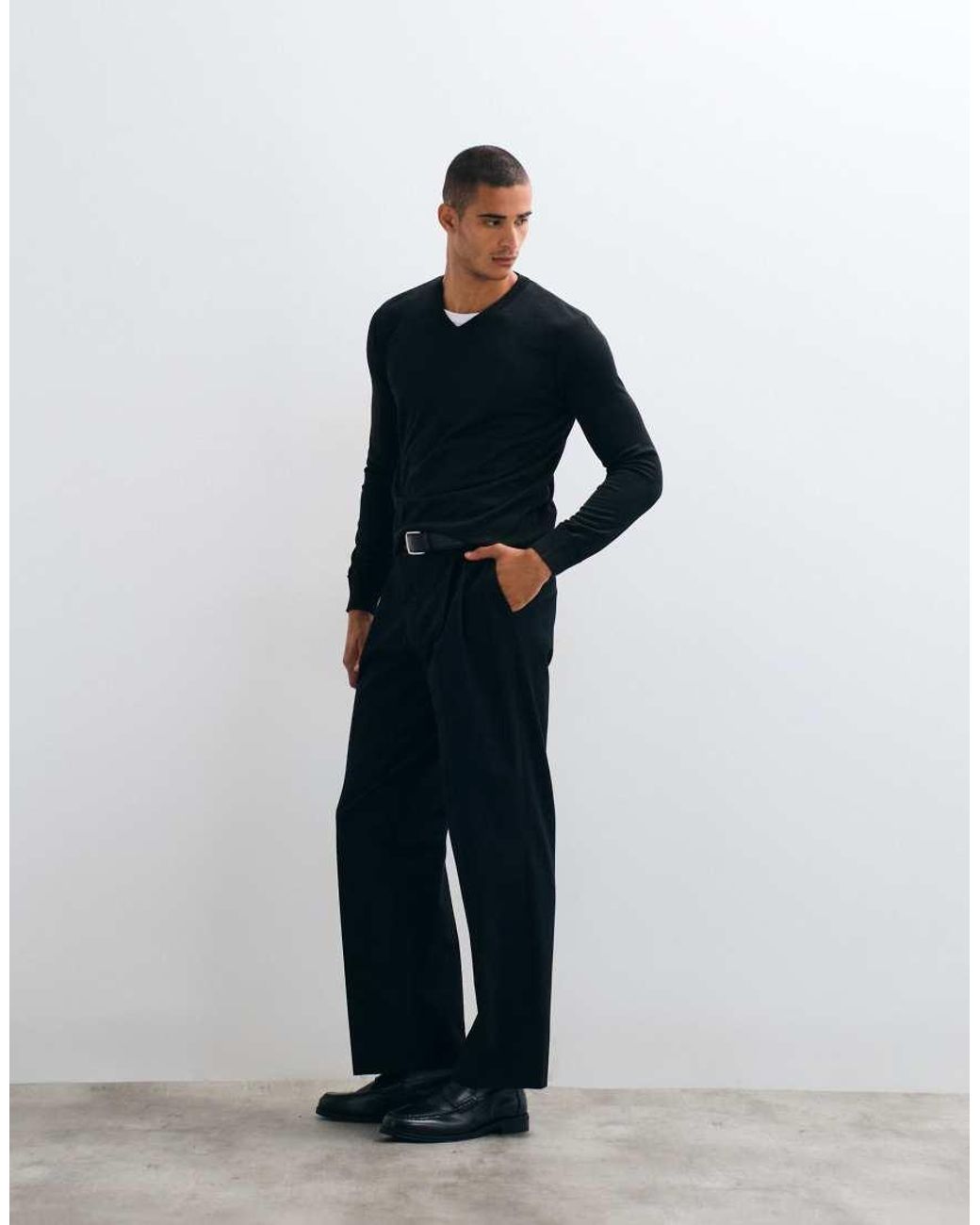 Brave Soul Blue V-neck Knit Sweater for men