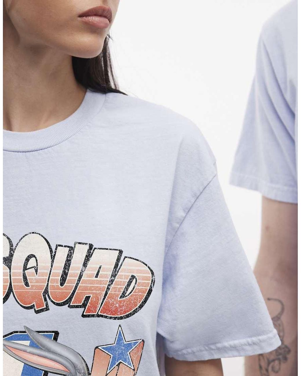 PRNT Blue Space Jam Bugs Bunny 1996 Relaxed T-Shirt