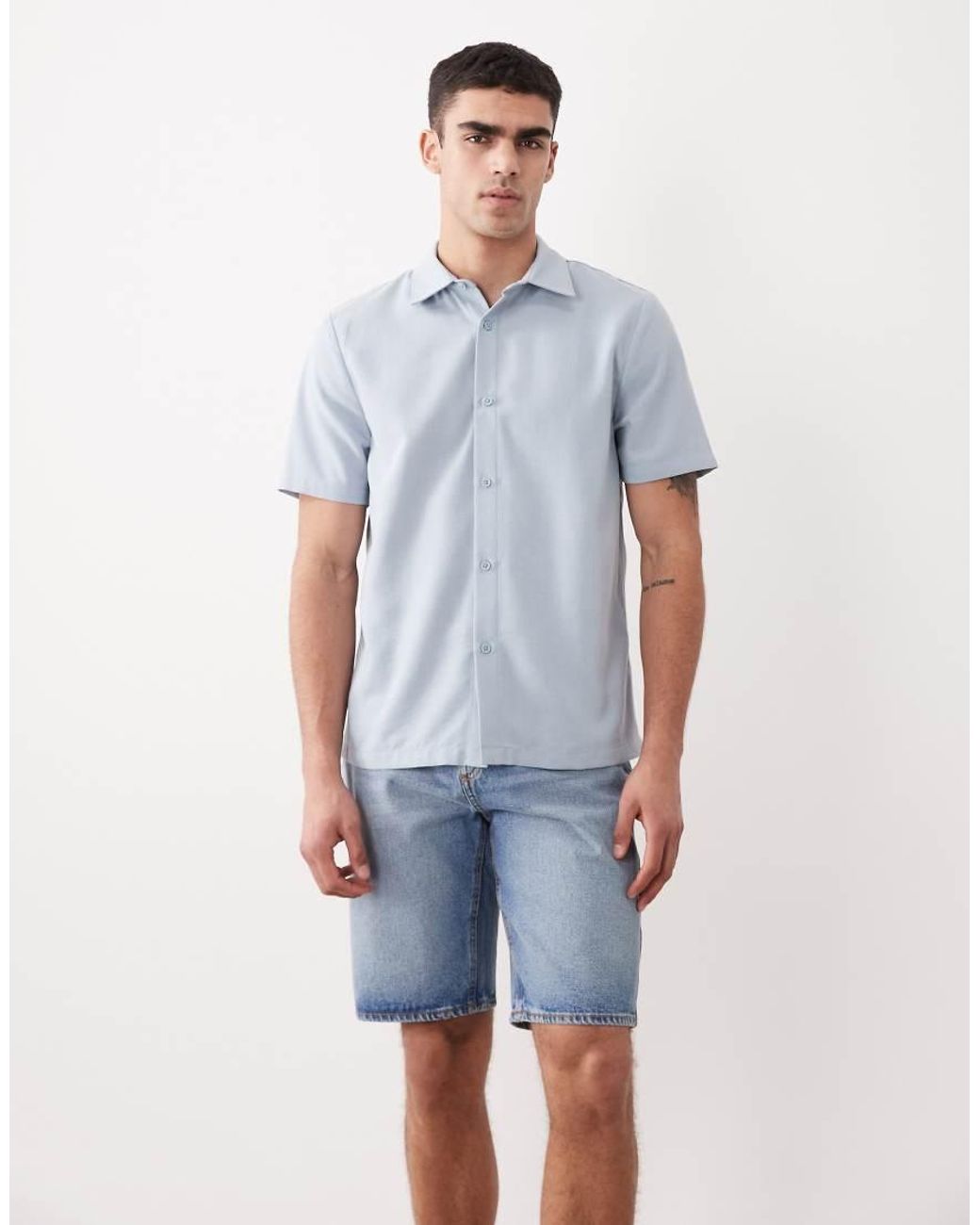 New Look Blue Bermuda Denim Shorts for men