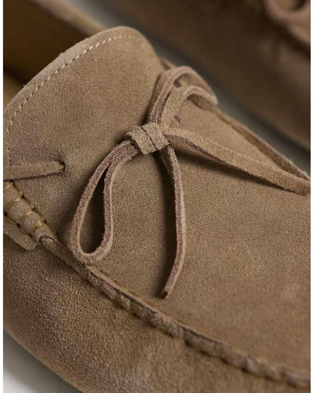Mango Natural 100% Suede Drivers With Tonal Lacing for men