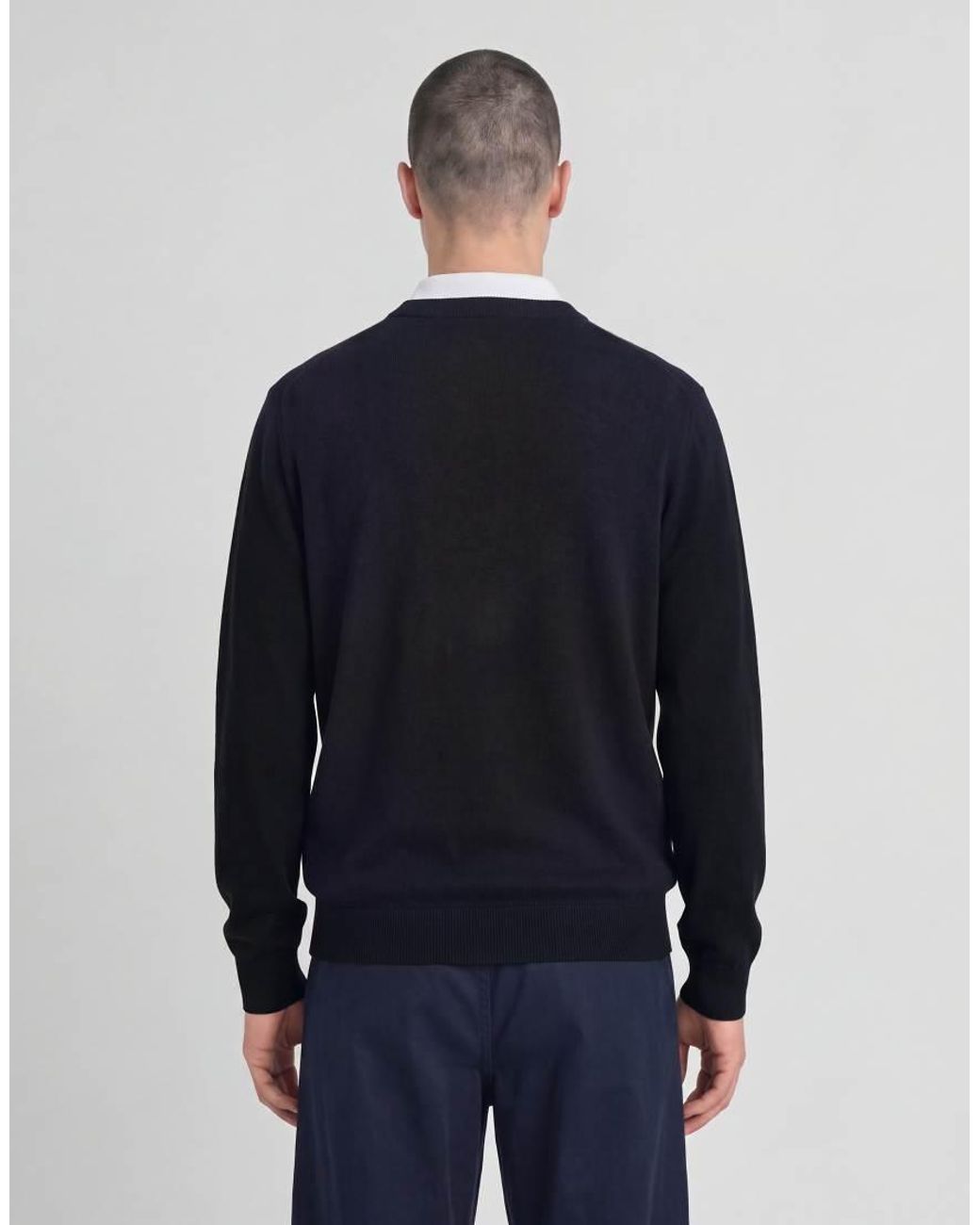 Lyle & Scott Blue Mid Knits Argyle Knitted Crew Neck Jumper for men