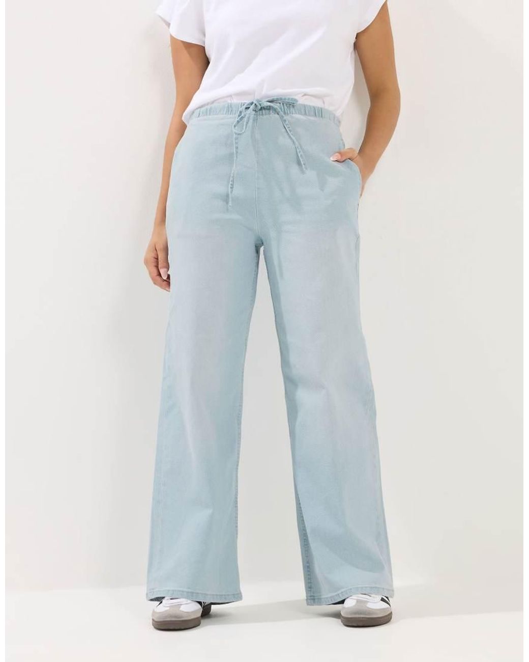 PixieGirl Blue Petite Pull-On Wide Leg Jeans
