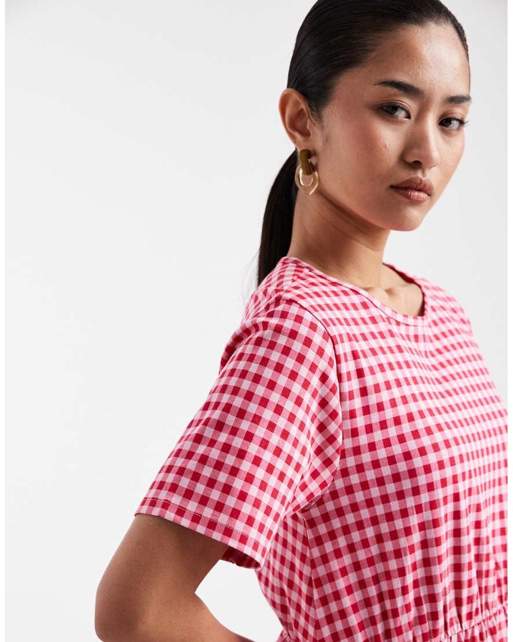 Threadbare Pink Jersey Short Sleeve Midi Dress