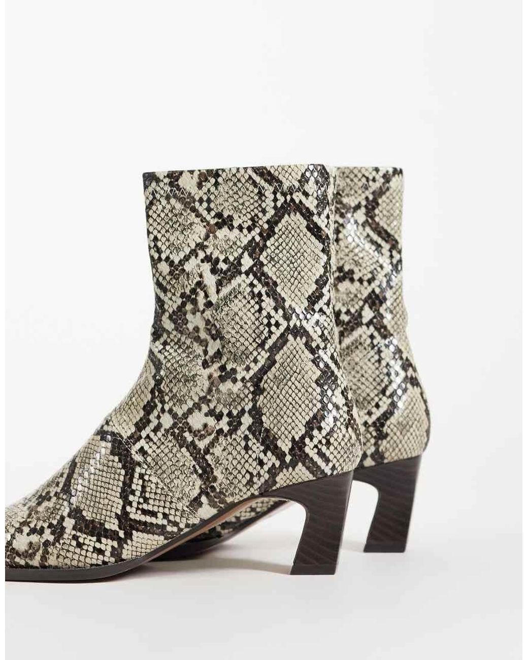 ASOS White Rudy Chisel Toe Heeled Sock Boots