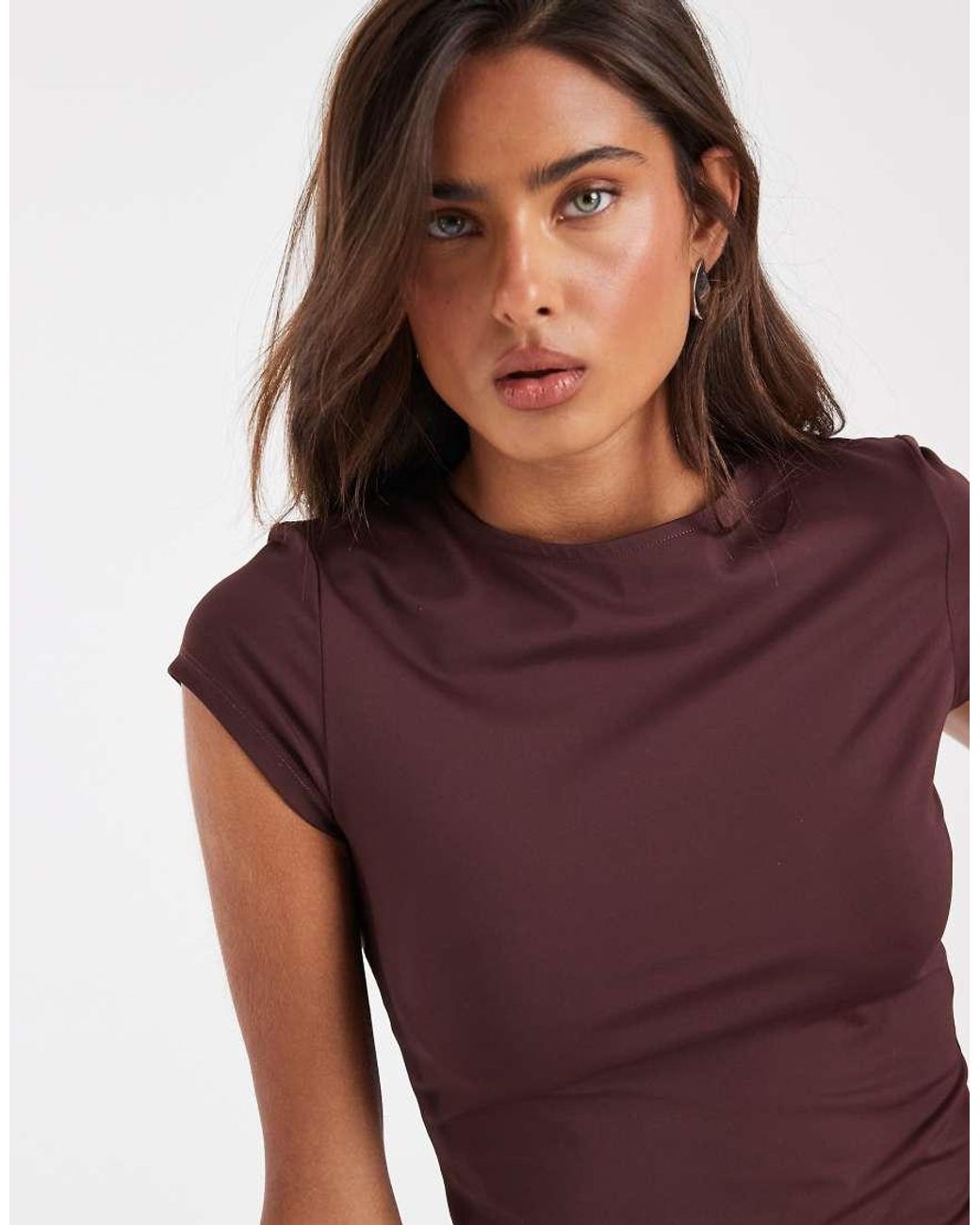 ASOS Red Polyamide Slinky Baby Tee
