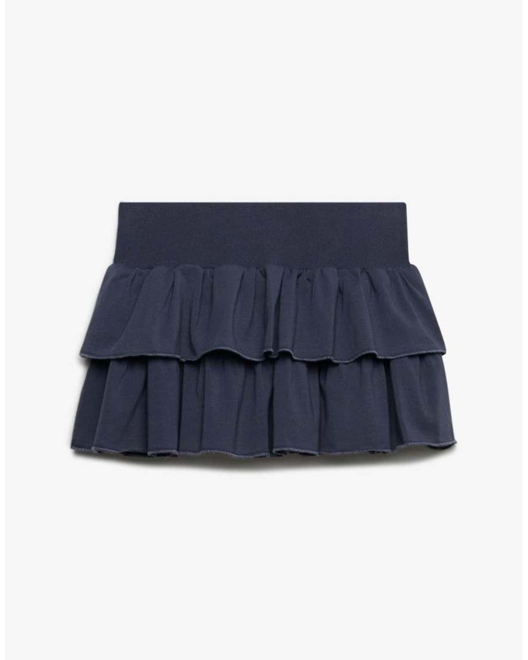 Bench x Superdry & Co Blue Low Rise Tiered Skirt