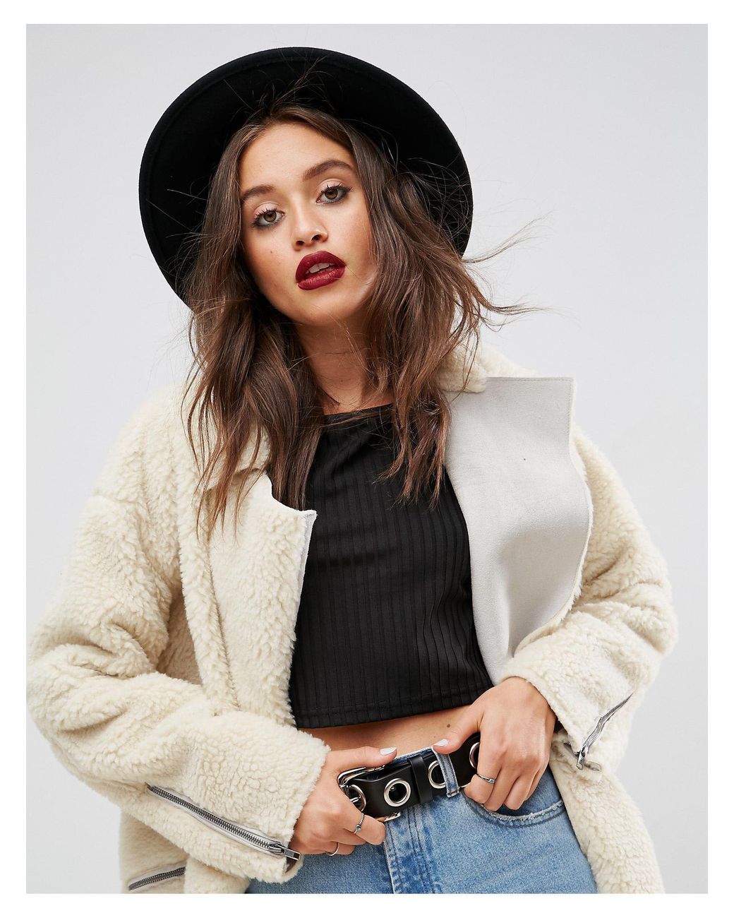 ASOS Felt Fedora Hat With Braid Braid 