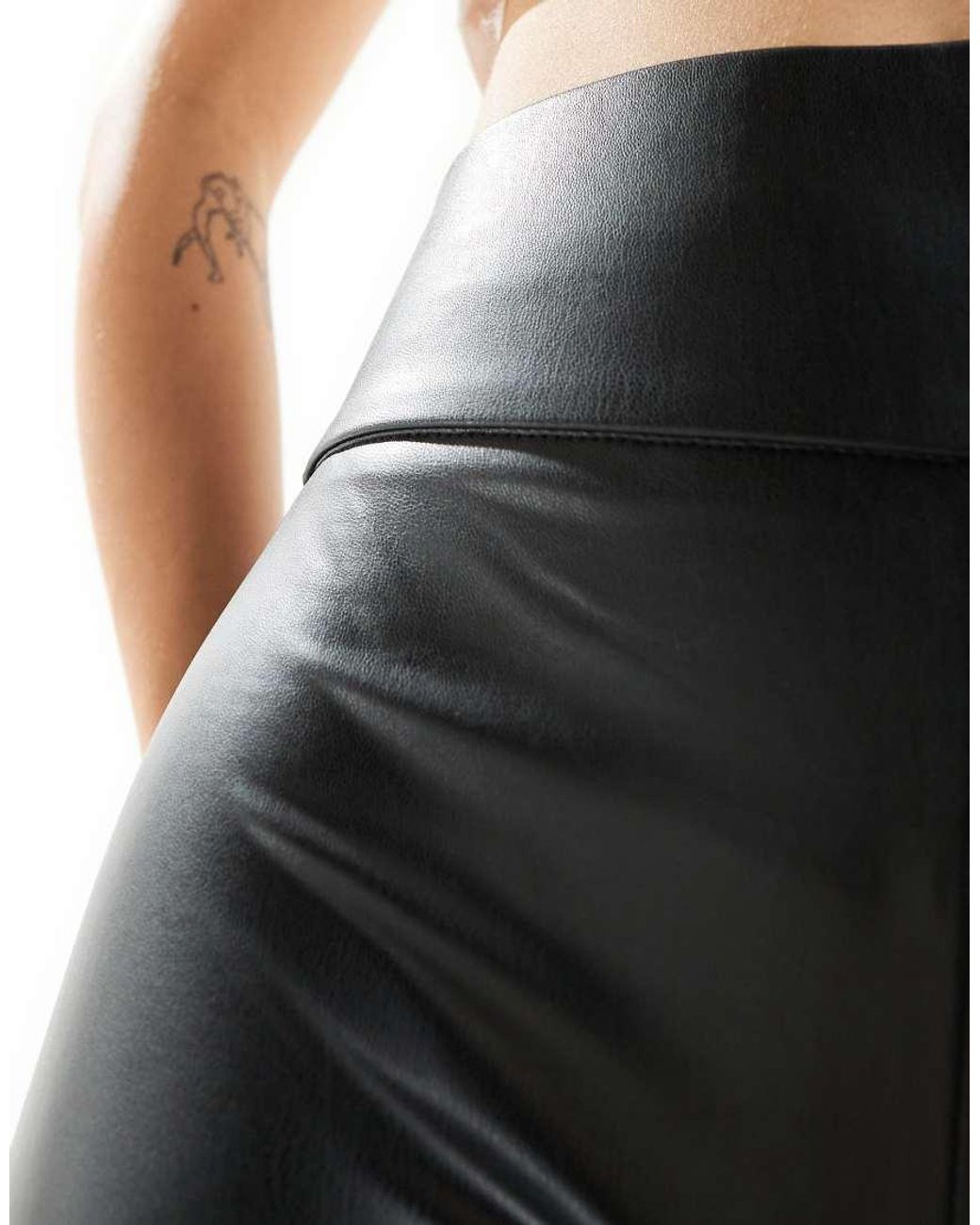 Vila Black Leather Look leggings