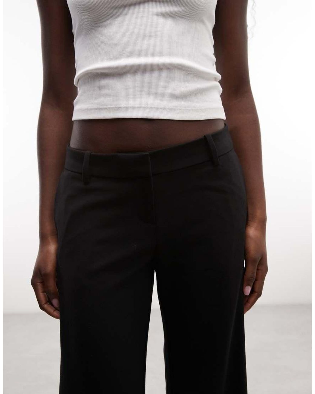 Weekday Black Low Waist Flared Tailored Pants