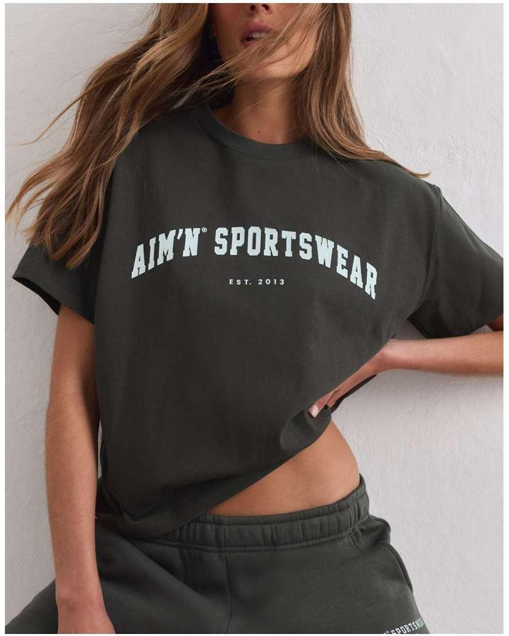 Aim'n Green Dark Ivy Varsity Boxy T-Shirt