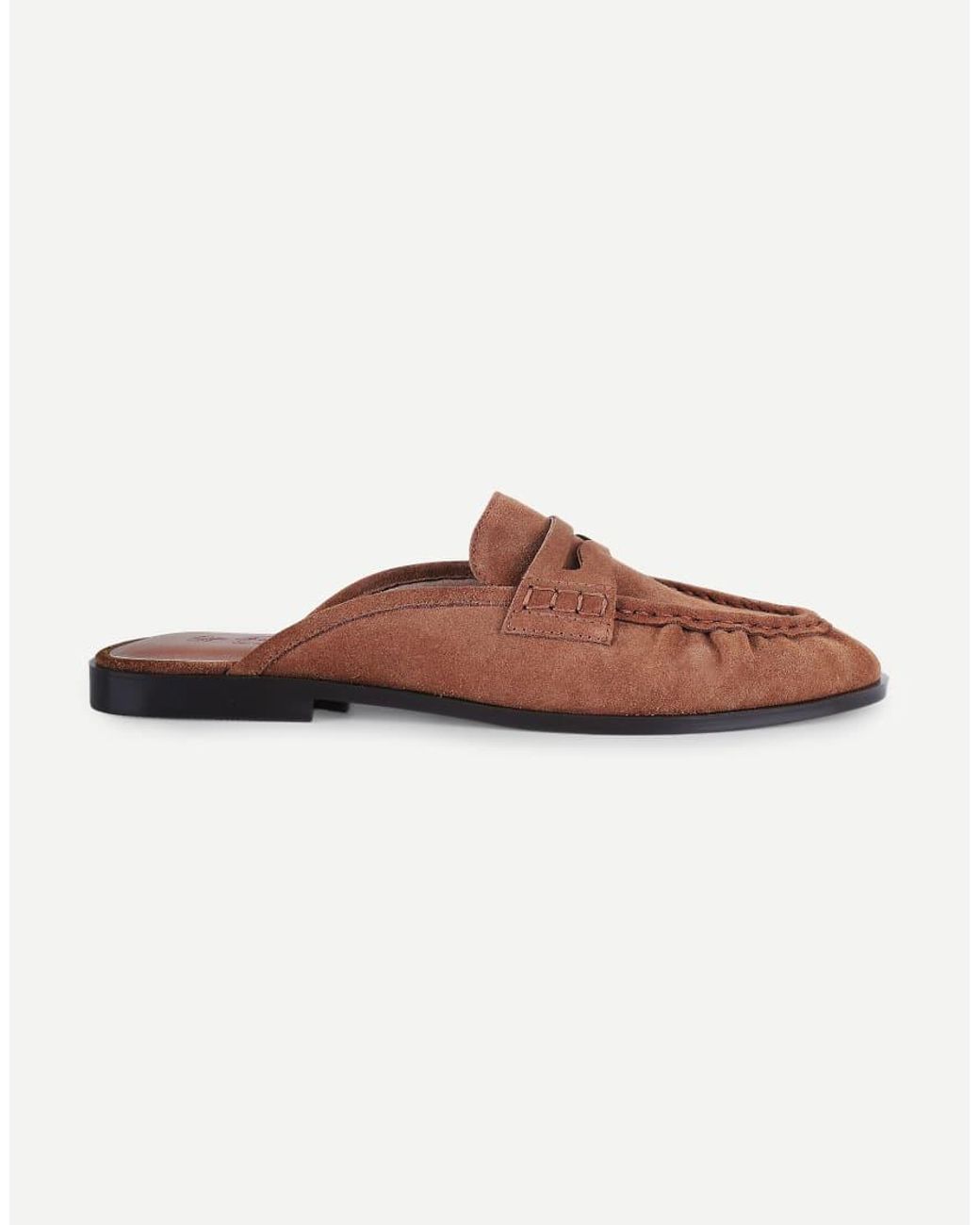 OFF THE HOOK Brown Tiggy Suede Open Back Slip-On Loafers