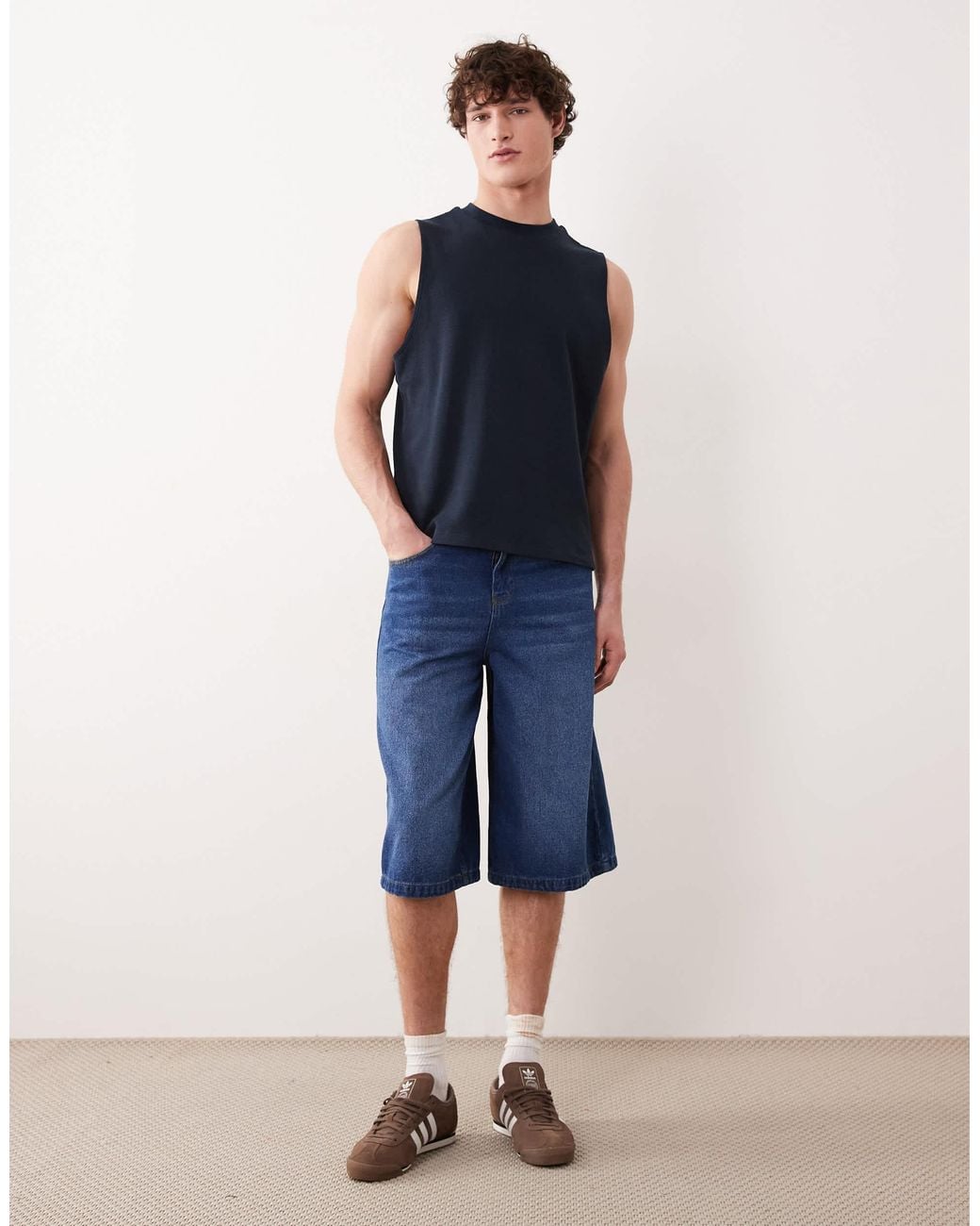 ASOS Blue Regular Fit Boxy Tank for men