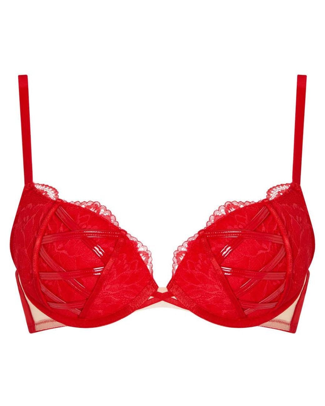 Ann Summers Red Kiss Me Later Padded Plunge Bra