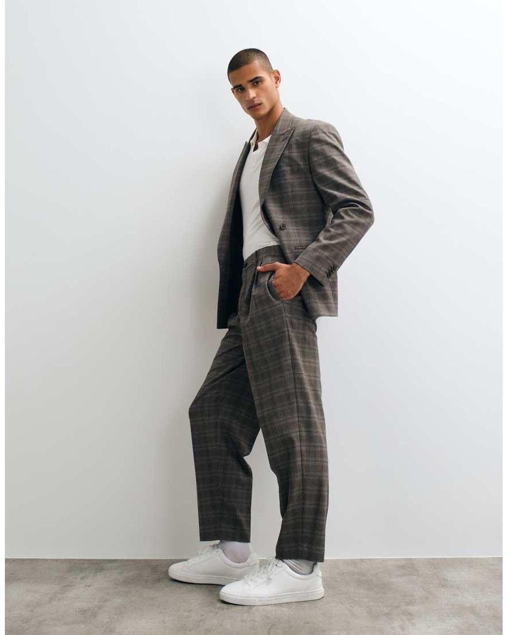 ASOS Gray Oversized Tapered Suit Trouser for men