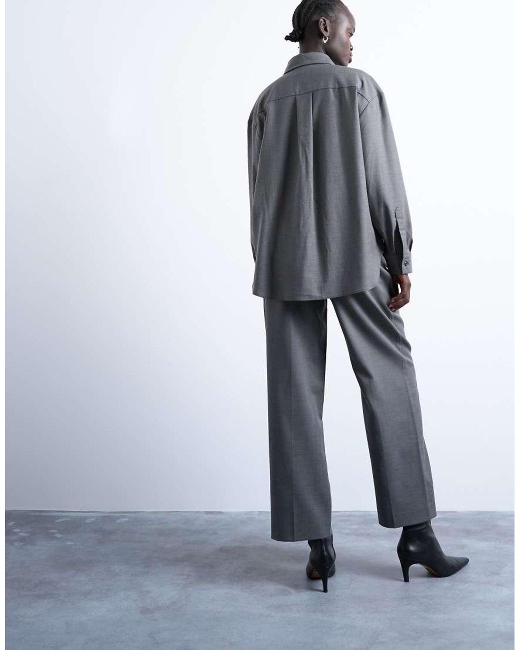 TOPSHOP White Co Ord Pleated Slouchy Trouser