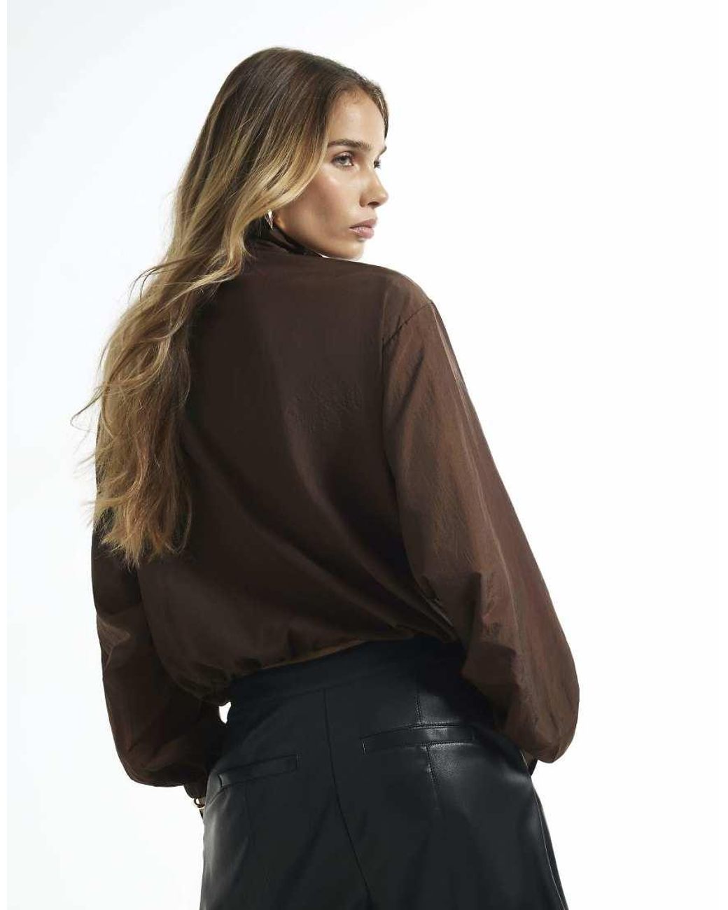 River Island Black Lightweight Funnel Neck Anorak Jacket