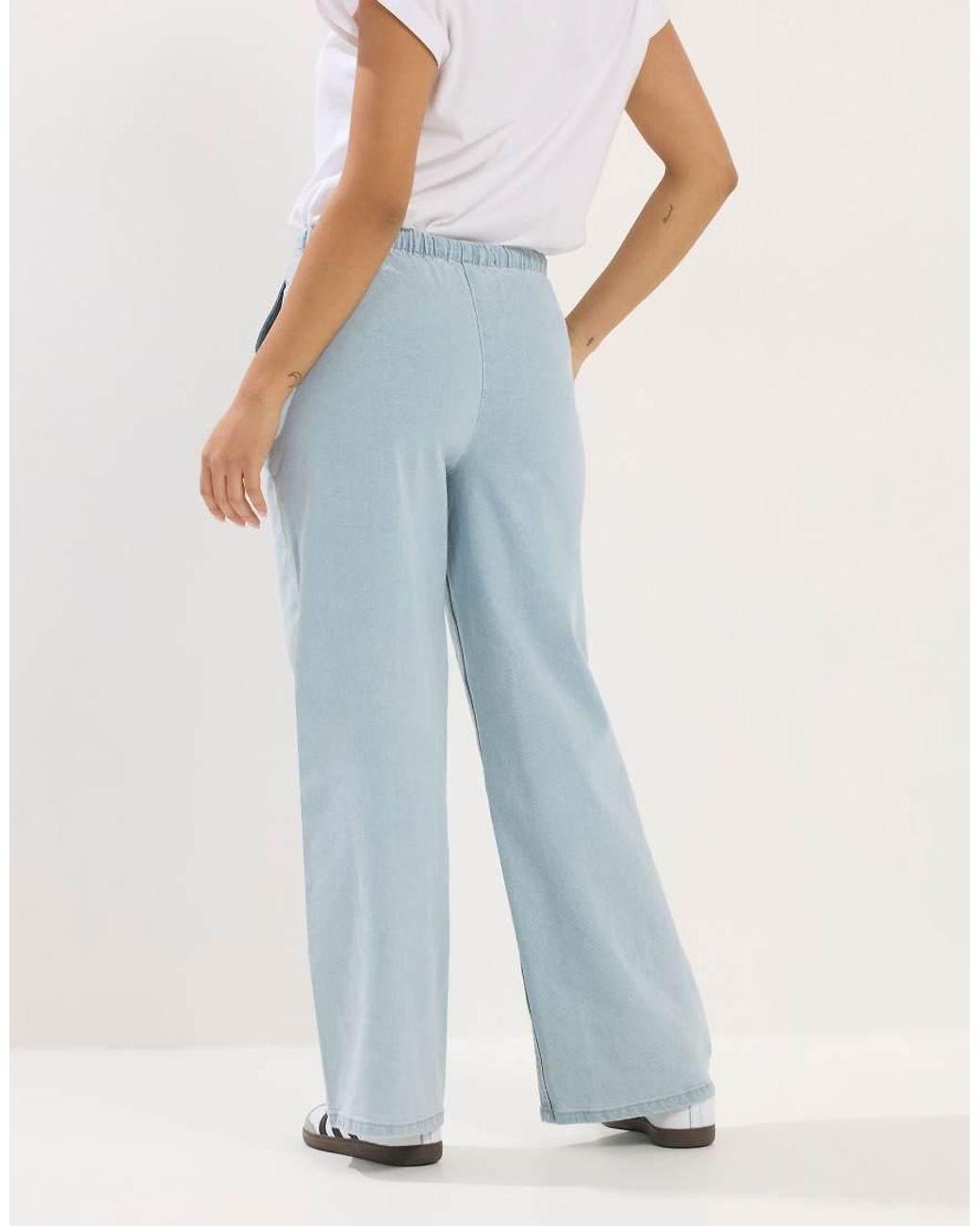 PixieGirl Blue Petite Pull-On Wide Leg Jeans