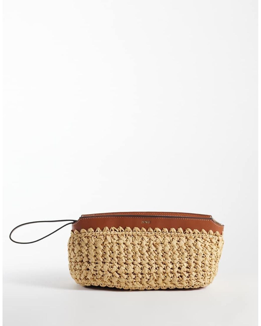 Mango Natural Raffia Pouch Bag