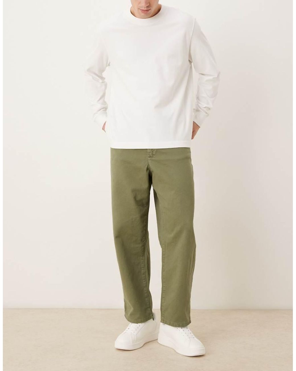 ASOS Natural Relaxed Tapered Pants for men