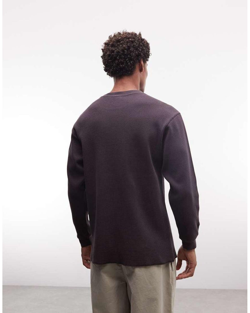 Gramicci Blue Long Sleeve Textured Waffle Sweatshirt for men
