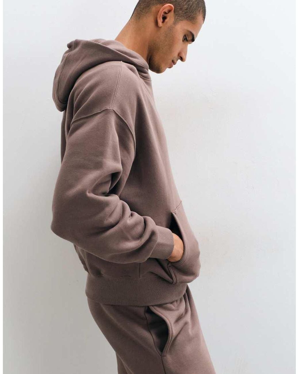 4505 Brown Rest Day 400gsm Heavyweight Cotton Boxy Overhead Hoodie for men