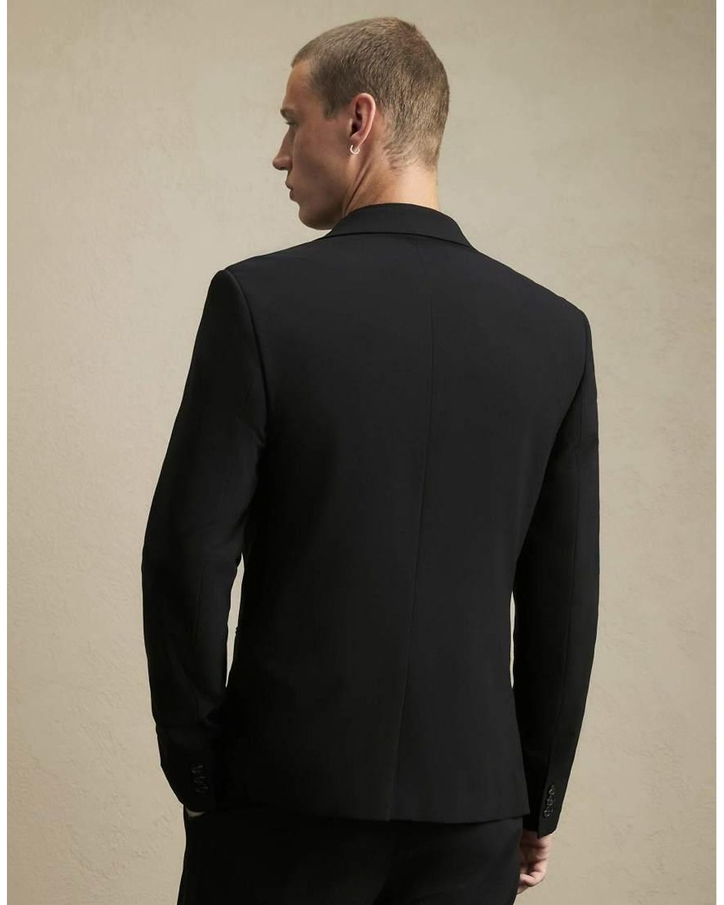 River Island Black Skinny Fit Stretch Suit Jacket for men
