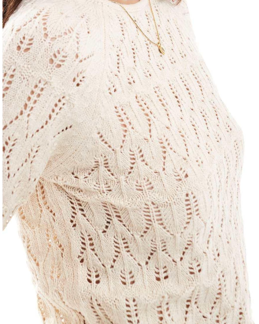 Top De Croché De -Blanco Vero Moda de color Blue