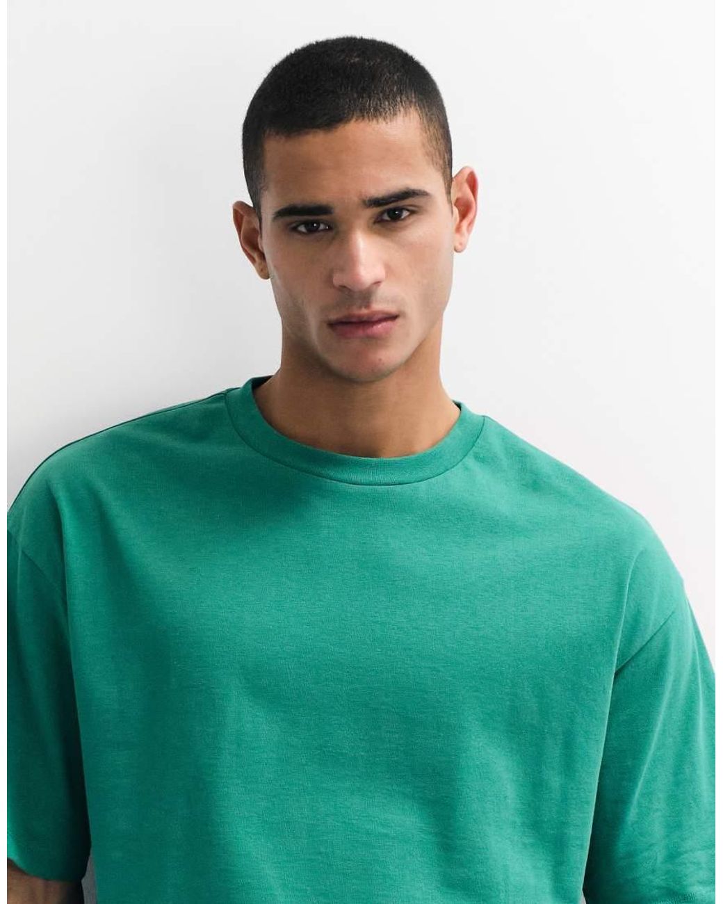 ASOS Green Heavyweight Boxy Oversized T-shirt for men