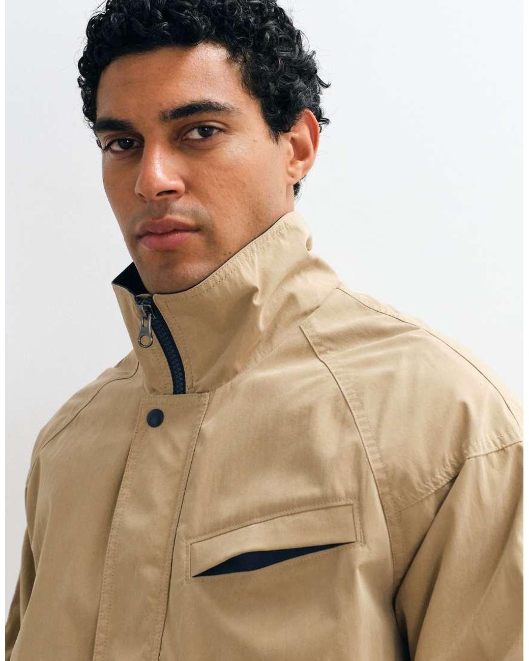 Abercrombie & Fitch Blue Zip Up Jacket With Collar for men