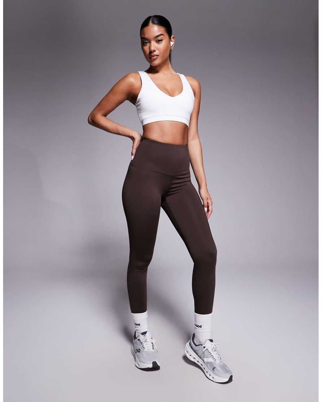 4505 White Racer Back Medium Support Sports Bra