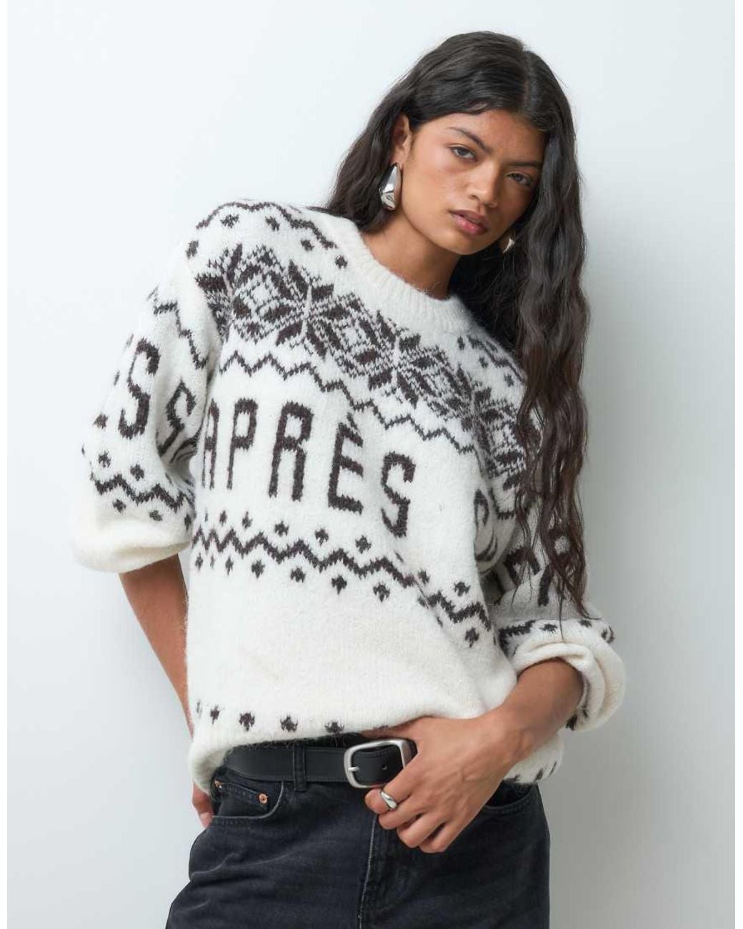 Vero Moda White 'Apres Ski' Fairisle Jumper