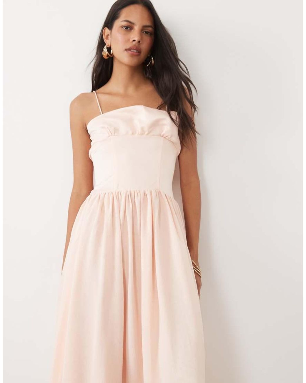 True Decadence Pink Corset Dropped Waist Maxi Dress