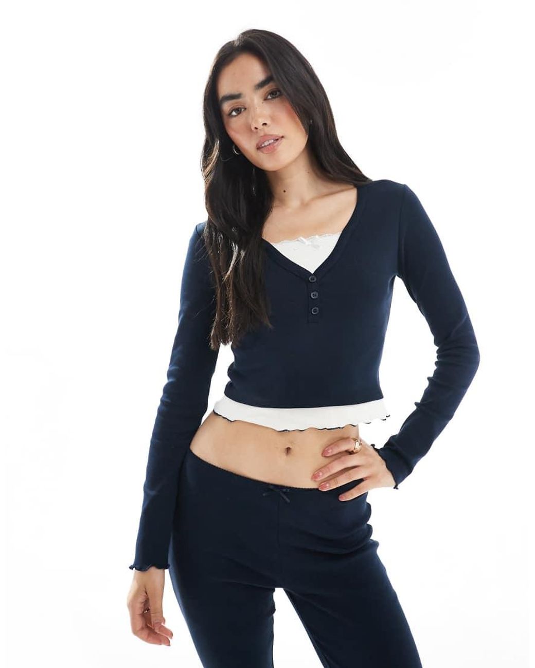 Miss Selfridge Blue 2 In 1 Top Co Ord Set In