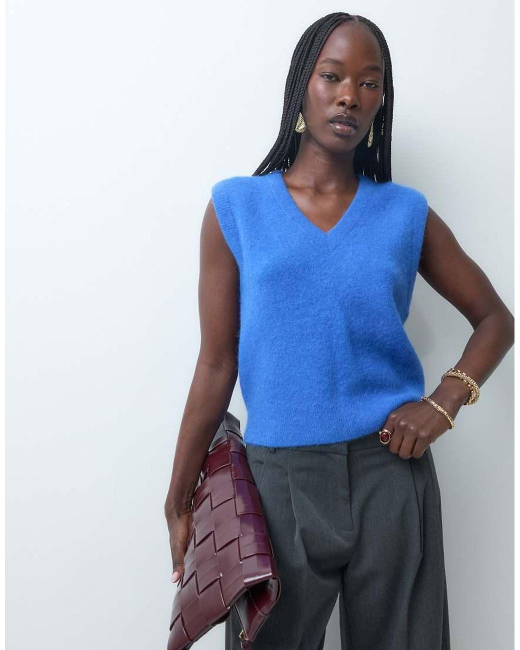 ARKET Blue Alpaca And Wool Blend Knitted Vest