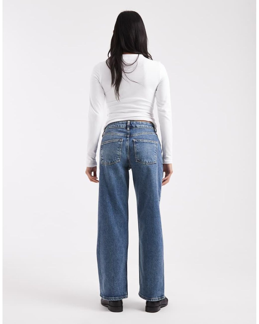 ASOS Blue Asos Design Petite Comfort Stretch Straight Leg Jean