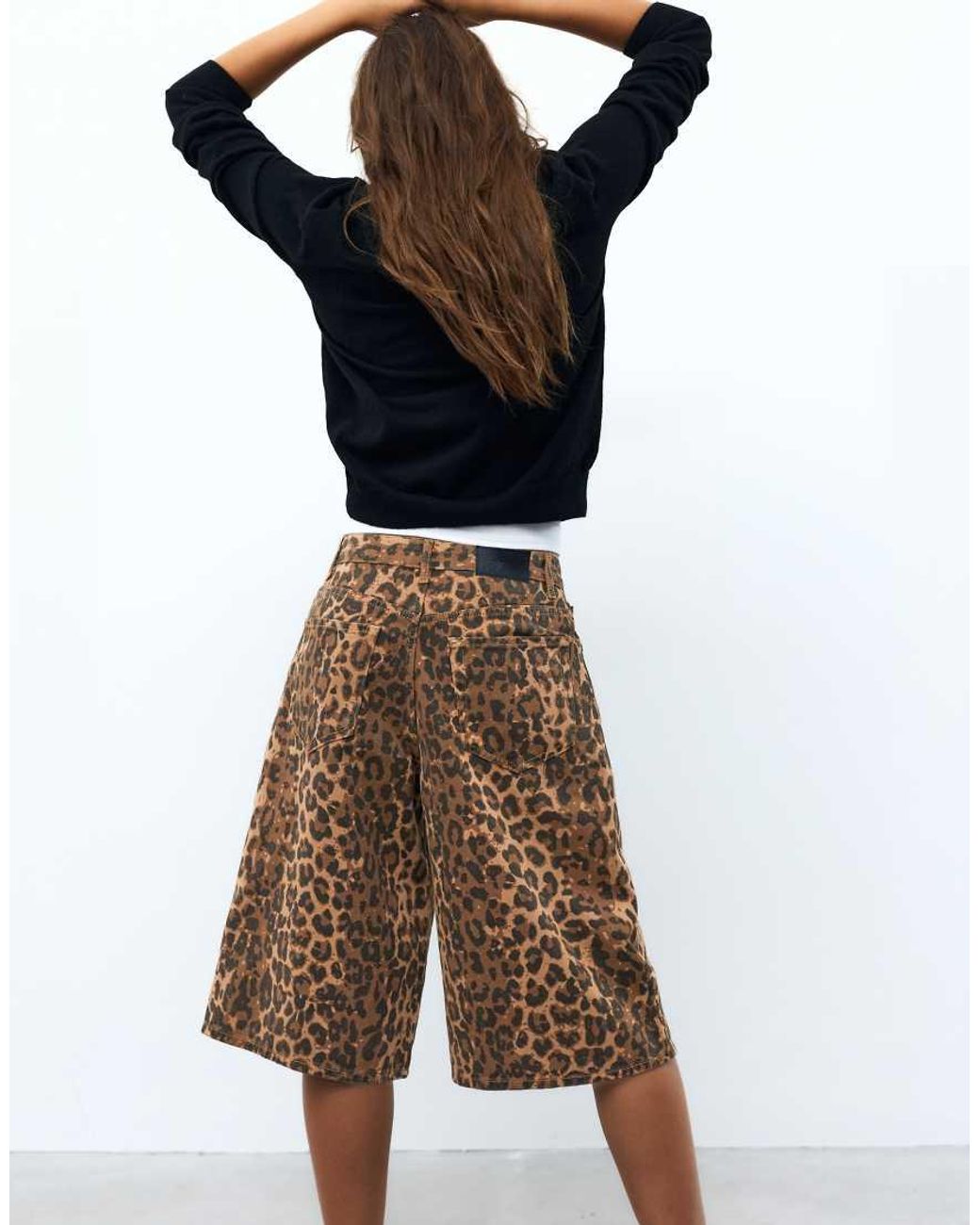 Pull&Bear Blue Leopard Jorts