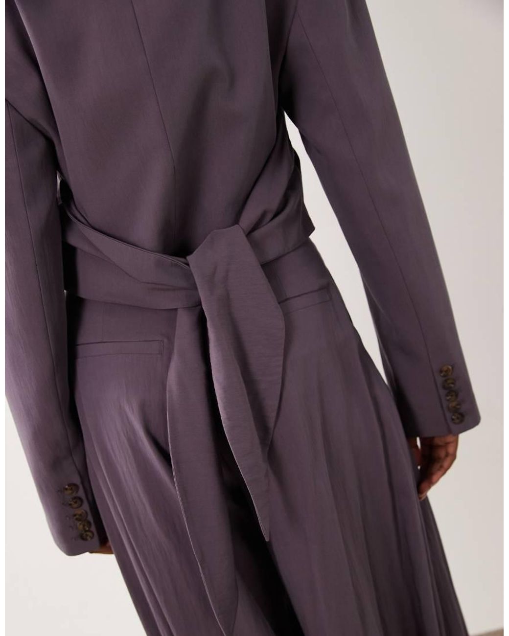 ASOS Purple Tailored Drape Tie Waist Blazer Co-Ord