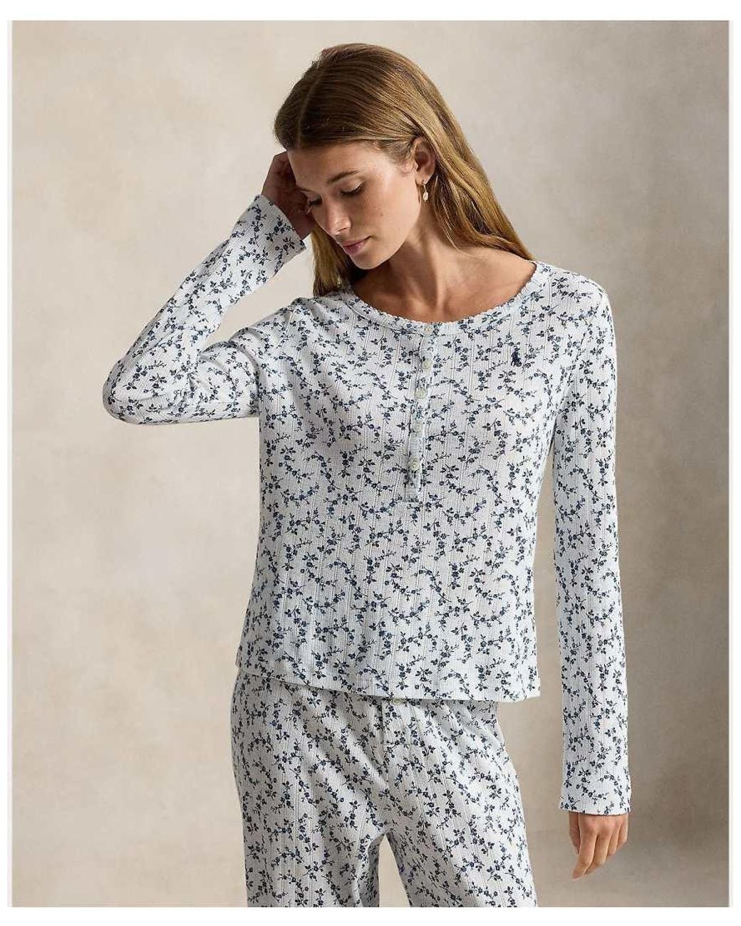 Polo Ralph Lauren Natural Pointelle Henley Pyjama Set