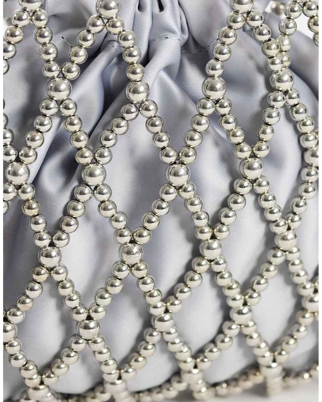 TOPSHOP White Adele Small Diamond Bead Grab Bag