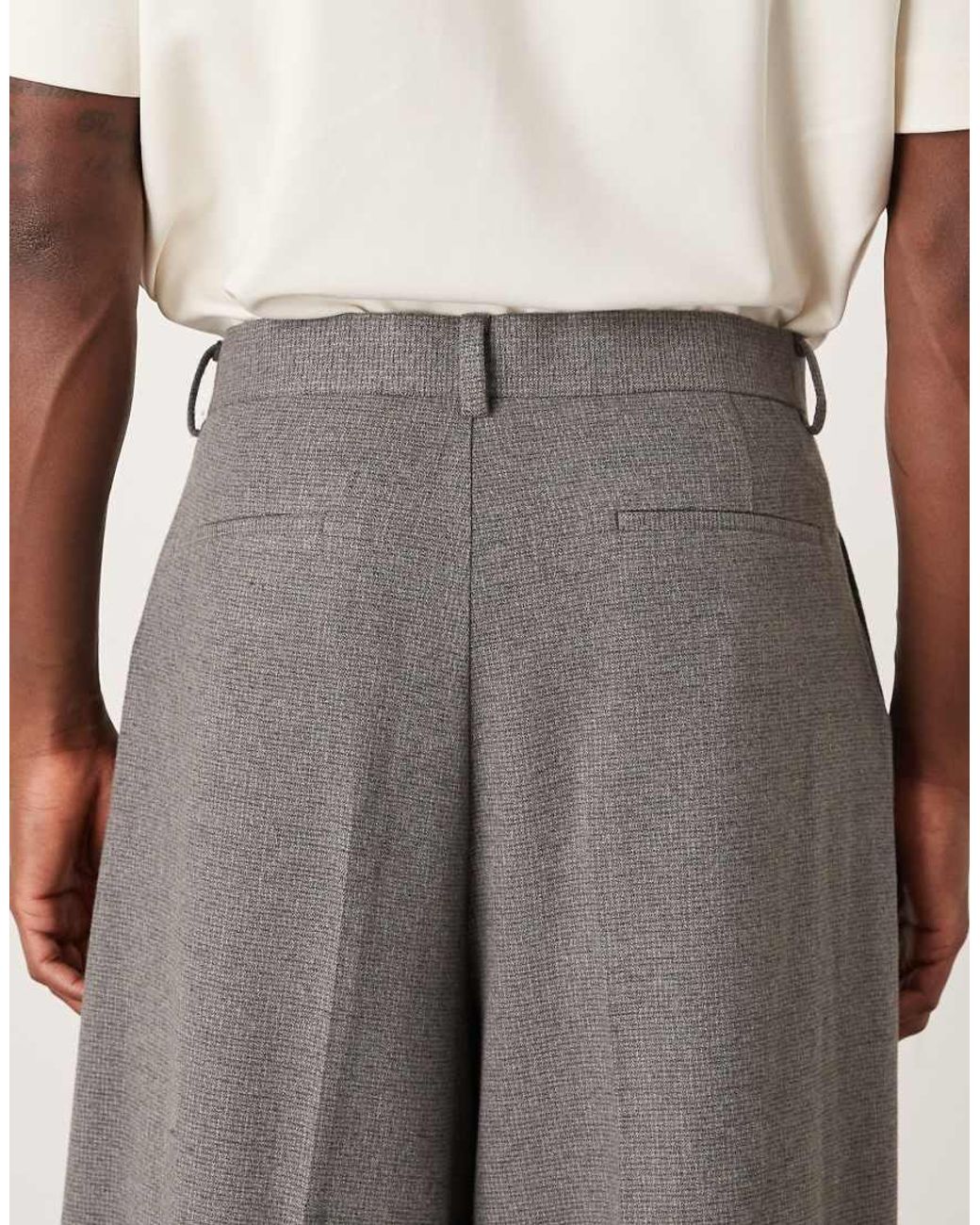ASOS Gray Extreme Tapered Suit Pants for men